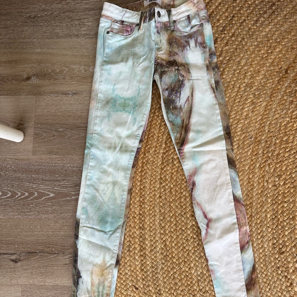 Paige Tie-Dye Slim Fit Women's Jeans - Multi